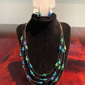 Charming Charlie Layered Necklace and Earring Set
